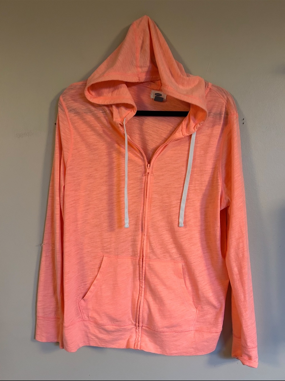 Old Navy Coral Lightweight Full-Zip Hoodie – L